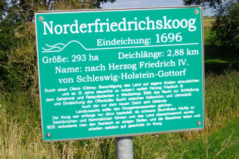 Ortsschild Norderfriedrichskoog | © Tourismus und Stadtmarketing Husum GmbH
