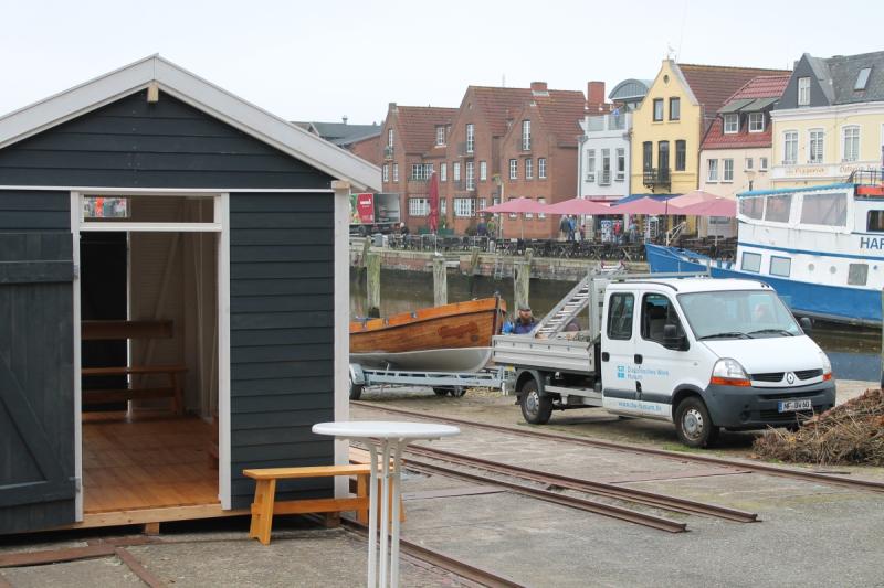Werktstatt der AktivWerft auf der Slipanlage am Husumer Hafen | © Diakonisches Werk Husum