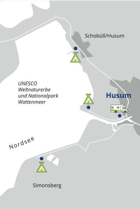 Camping-Karte Husumer Bucht