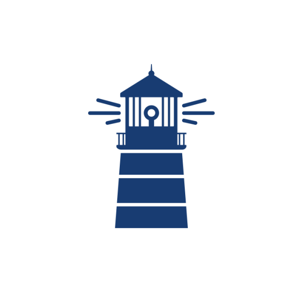 Icon weiß Leuchtturm